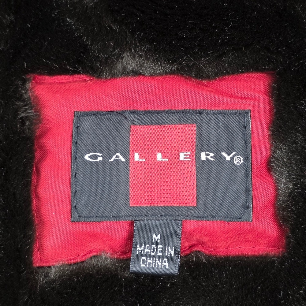 Gallery Hooded Faux Fur Lined Parka Jacket Womens Red Mid Length‎ Coat Size M - Picture 6 of 8